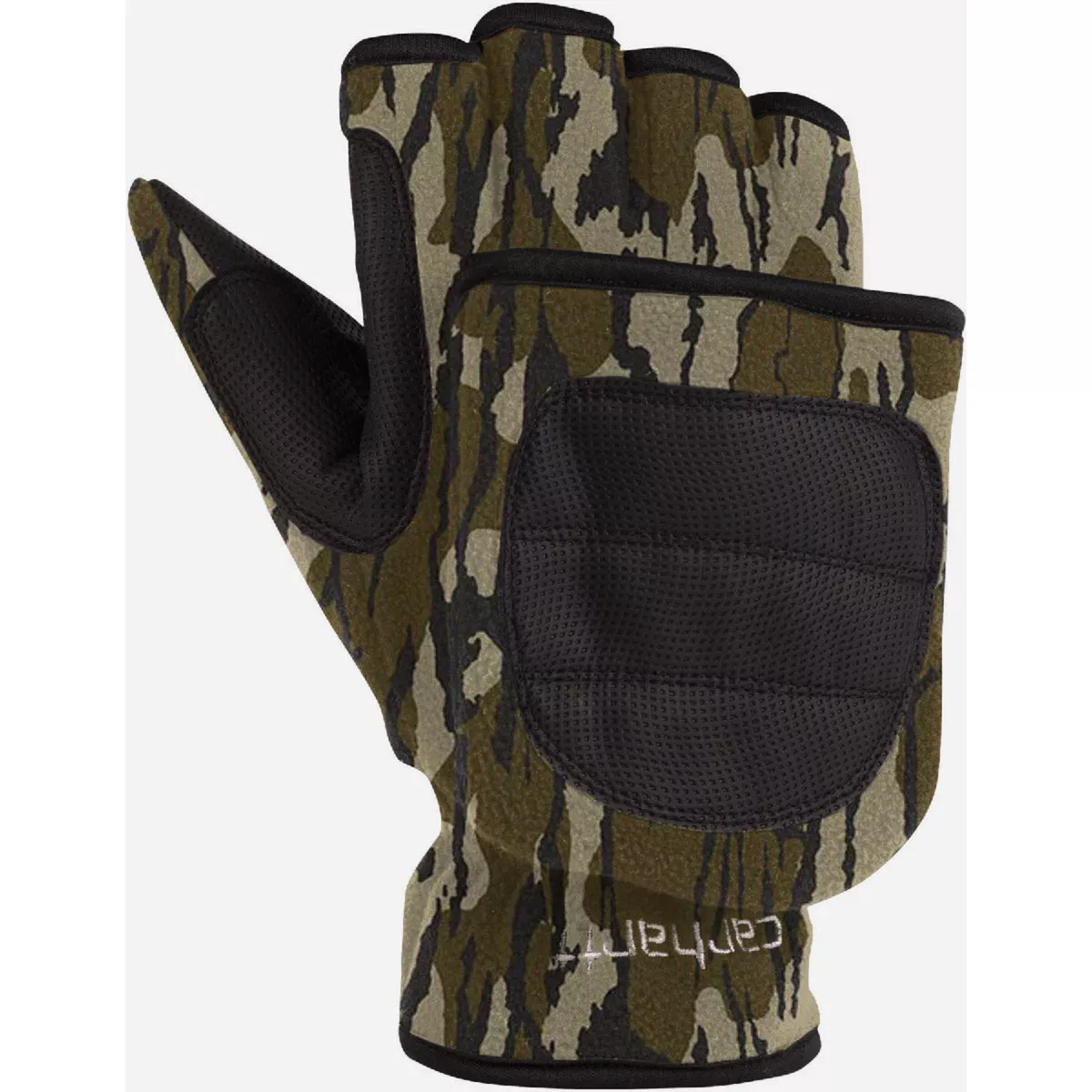 Carhartt Men's M Mossy Oak Bottomlands Camo Fleece Flip Mitten-