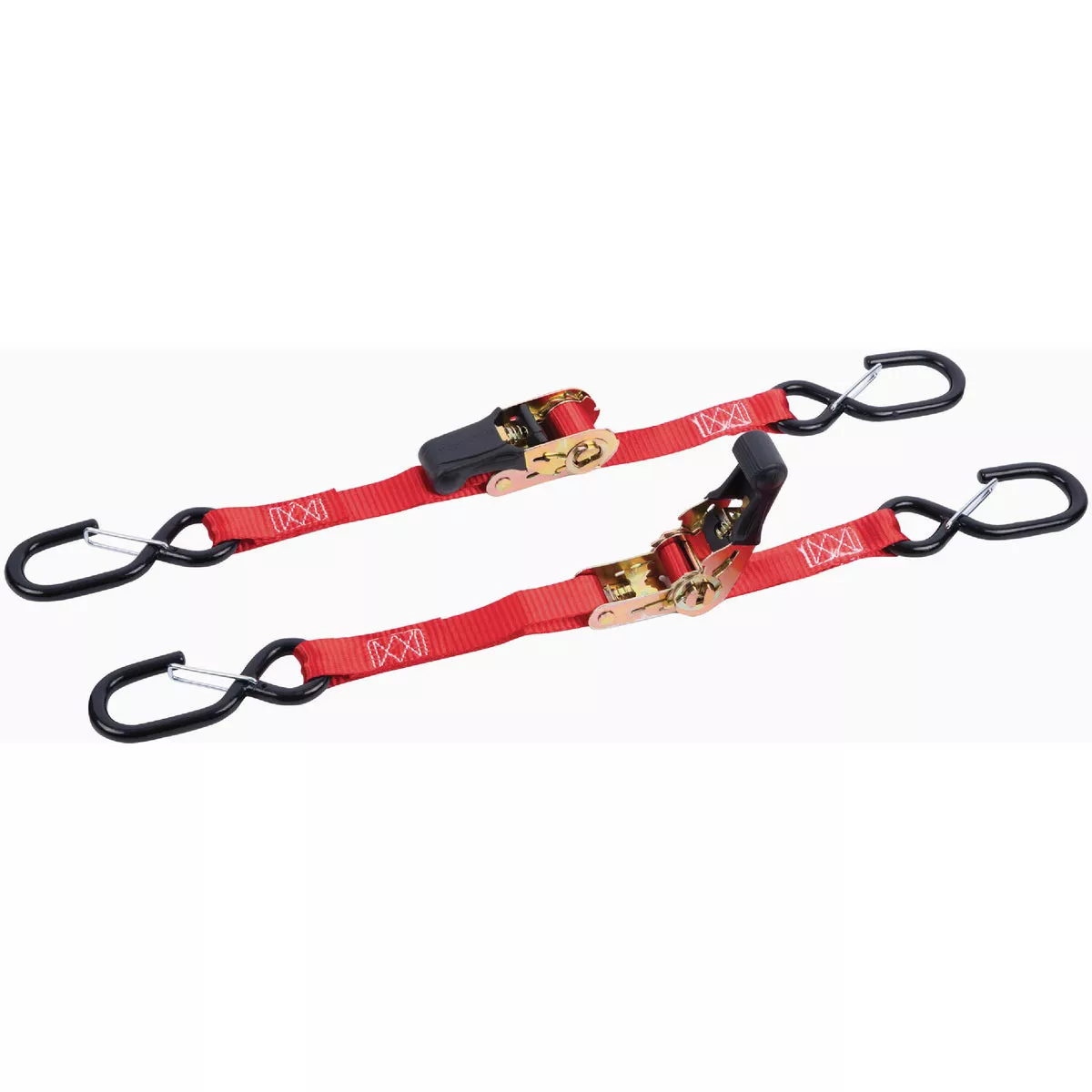 Erickson 1 In. x 6 Ft. 1200 Lb Ratchet Strap w/ Hooks (2-Pack)