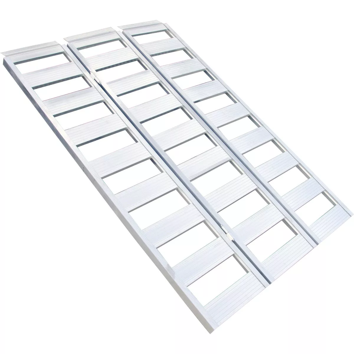 Erickson Load-It 69 In. L. x 45 In. W. 1500 Lb. Tri-Pannel Aluminum Ramp, Wide Crossmembers