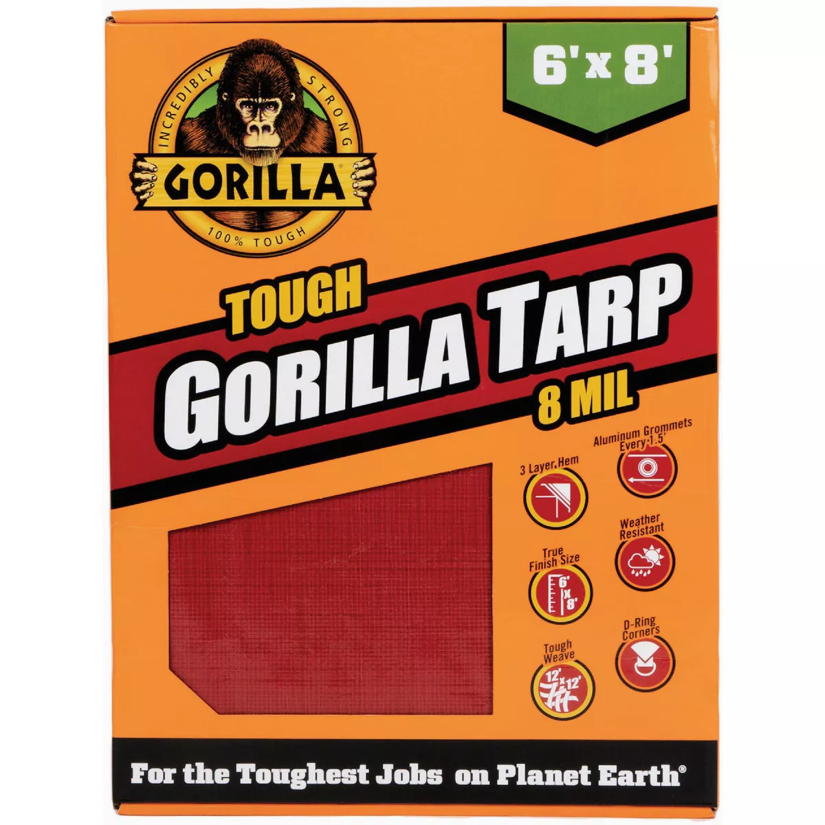 Gorilla Red 12x12 Weave 6 Ft. x 8 Ft. Tarp