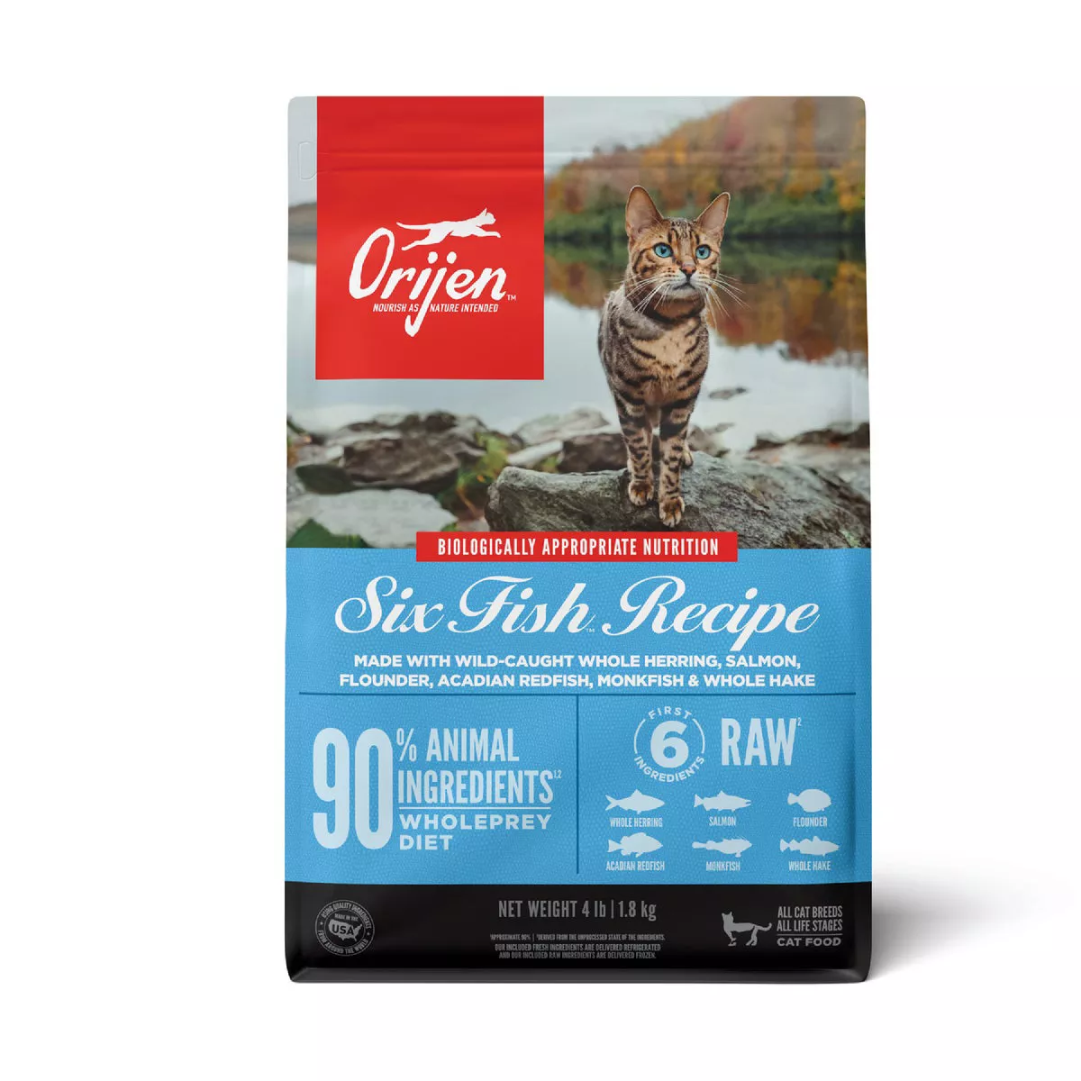 Orijen 4 Lb. Grain Free Six Fish Recipe Adult Dry Cat Food