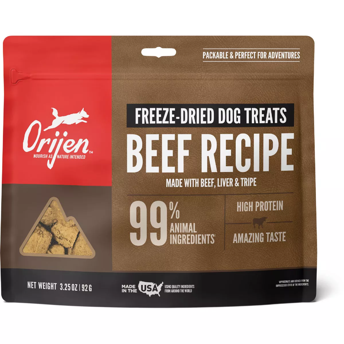 Orijen Beef Recipe Freeze-Dried Dog Treat, 3.25 Oz.