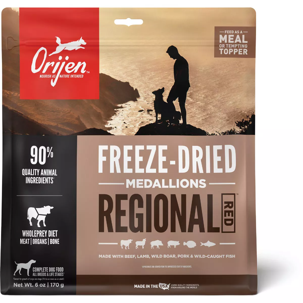 Orijen 6 Oz. Regional Red Recipe Freeze Dried Medallions Adult Grain-Free Dry Dog Food