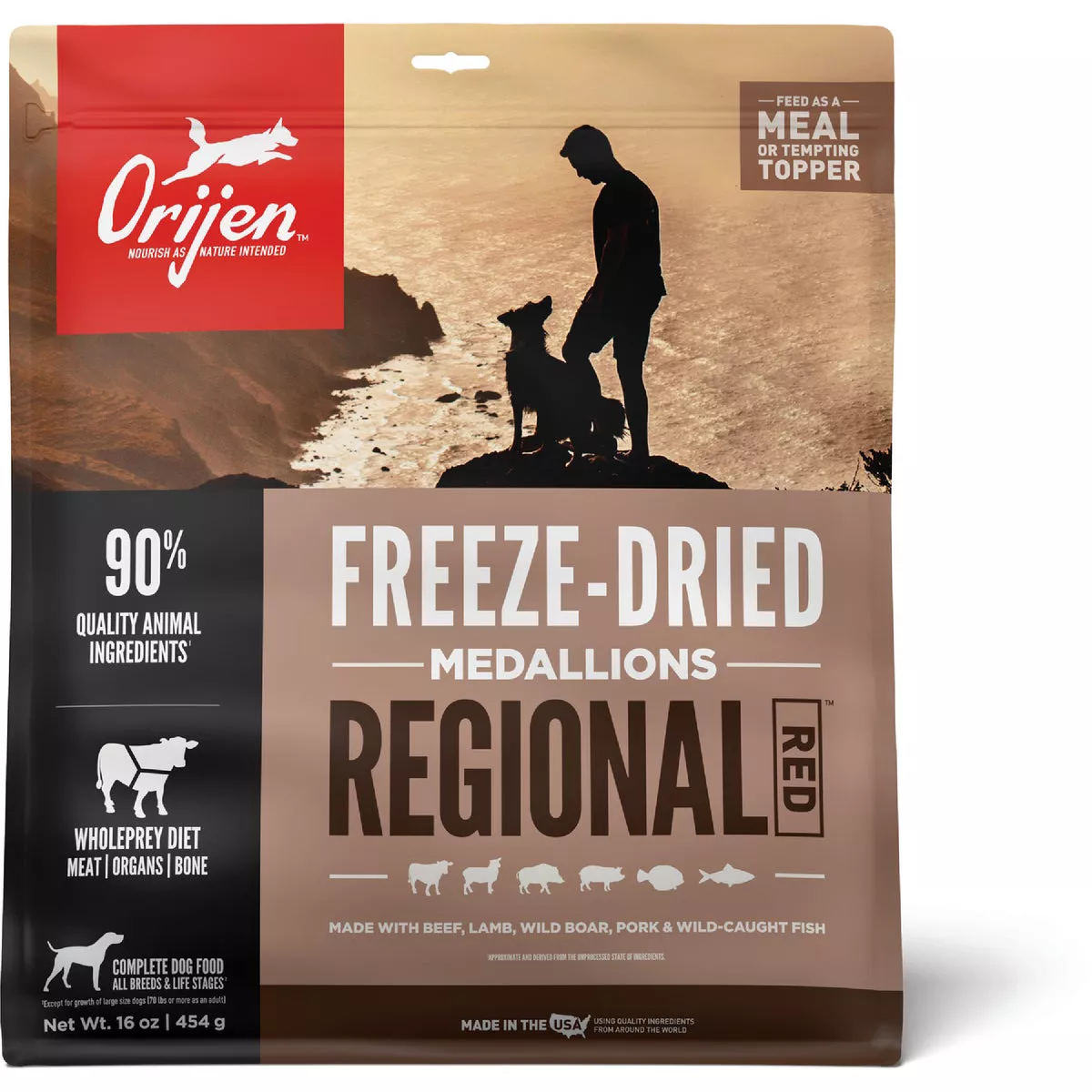 Orijen 16 Oz. Regional Red Recipe Freeze Dried Medallions Adult Grain-Free Dry Dog Food