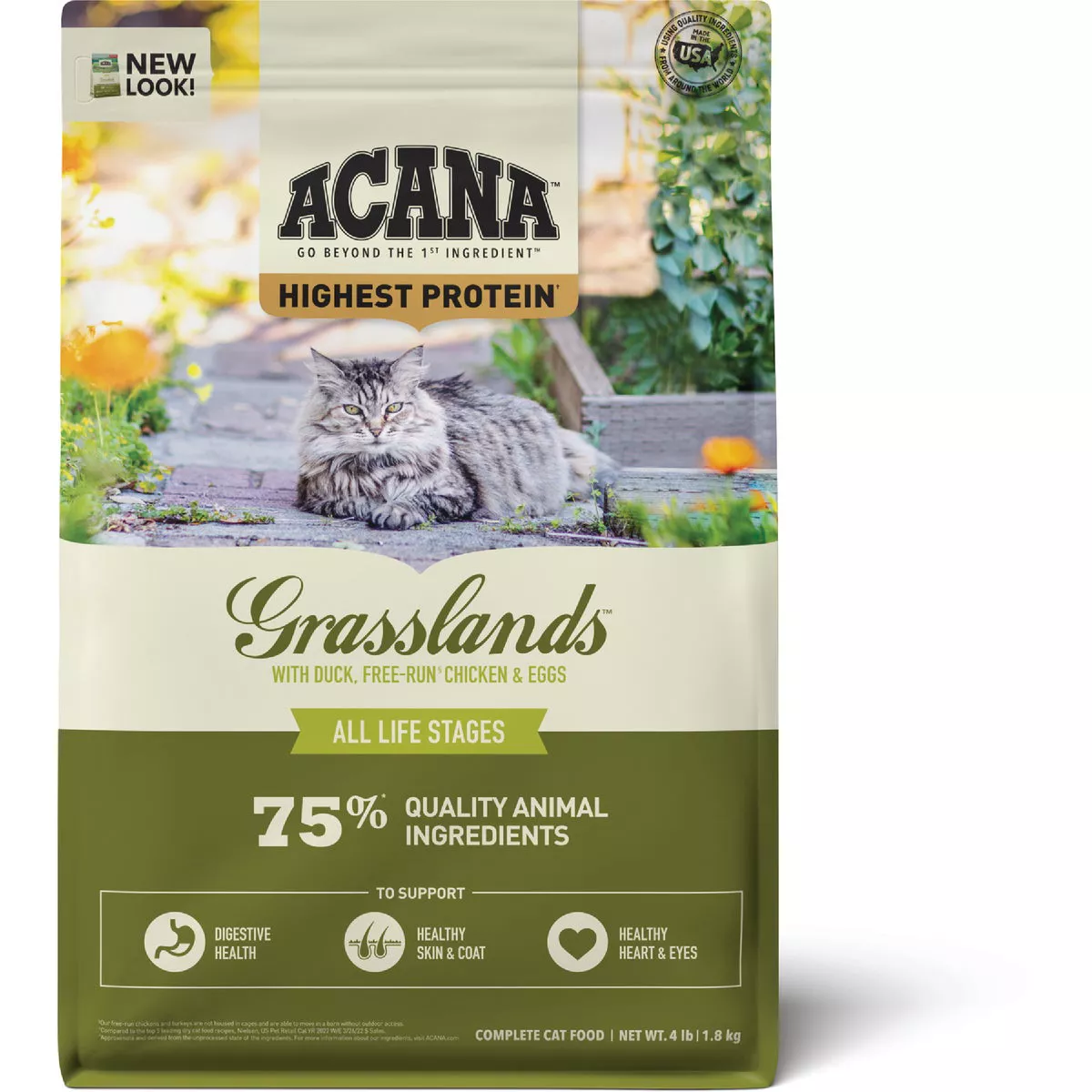 Acana 4 Lb. Grain Free Grasslands Chicken, Duck, Turkey, Fish, Quail Adult Dry Cat Food