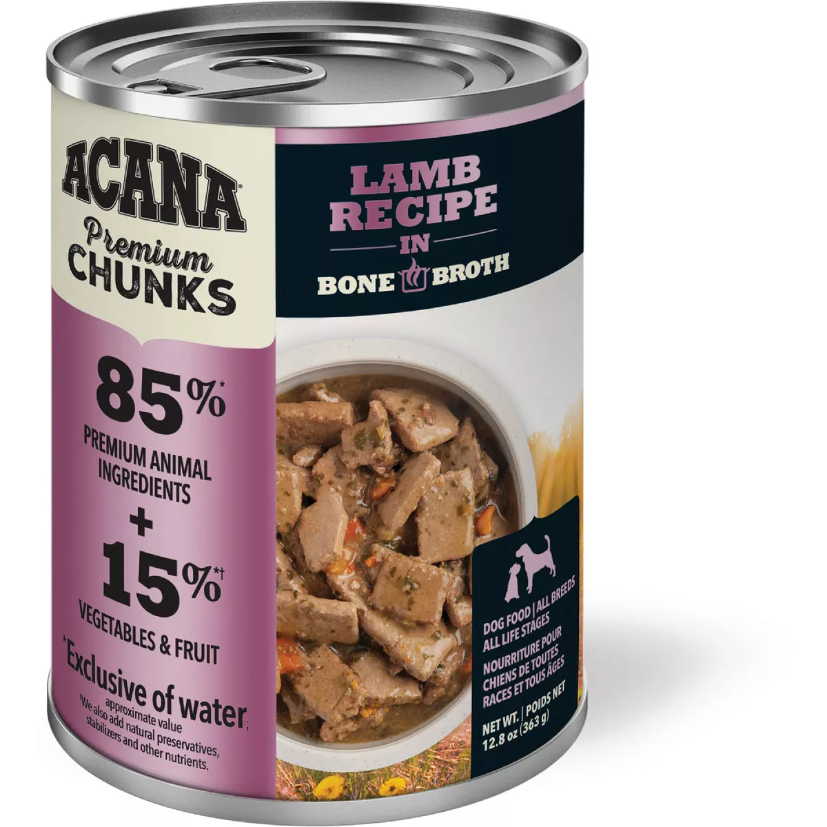 Acana Premium Chunks Lamb Recipe Grain-Free Wet Dog Food, 12.8 Oz.
