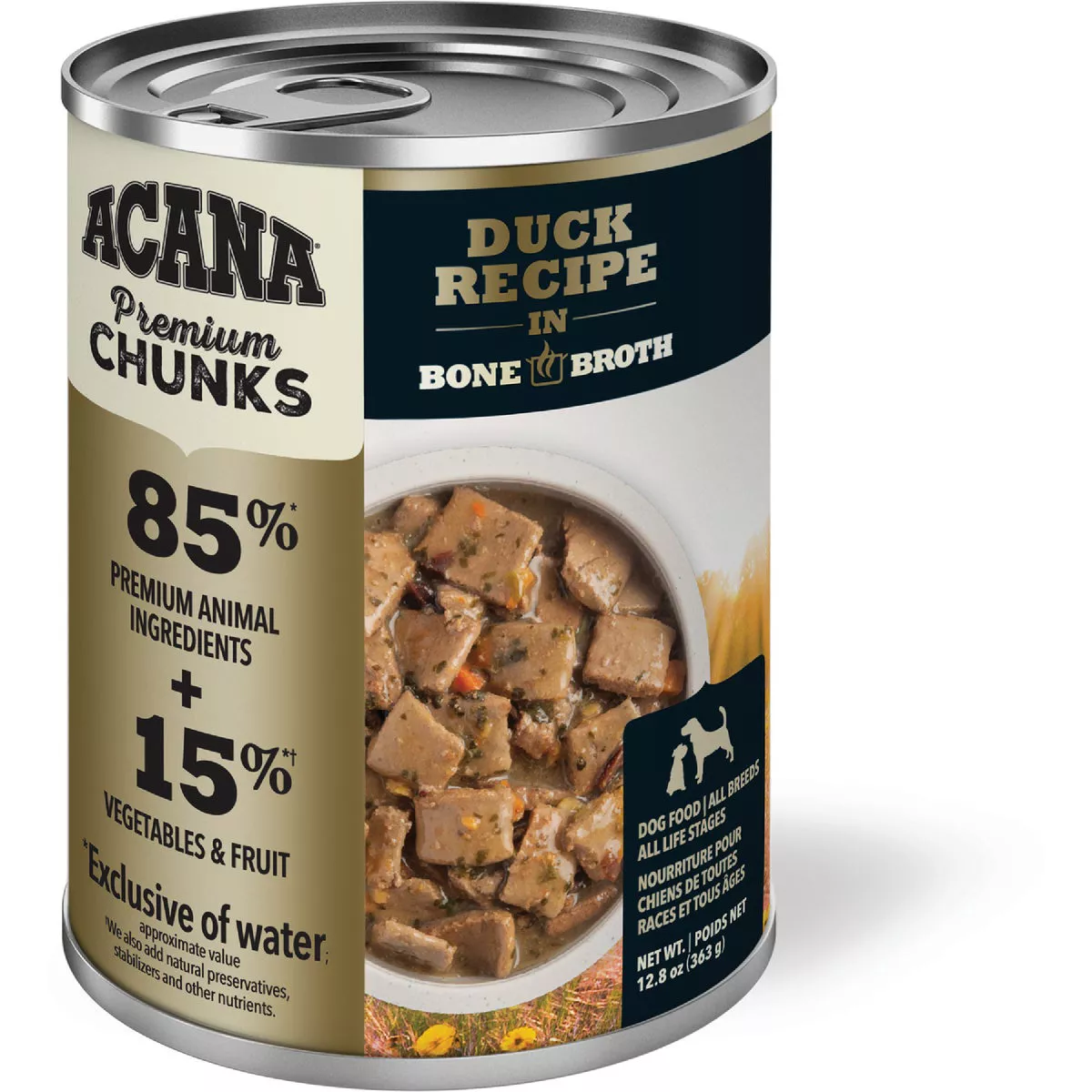 Acana Premium Chunks Duck Recipe Grain-Free Wet Dog Food, 12.8 Oz.