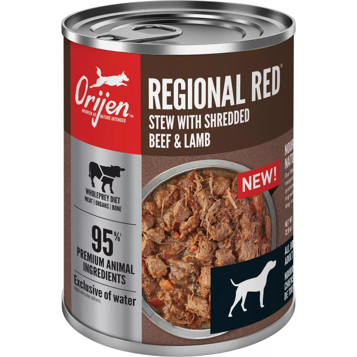 Orijen Regional Red Stew Shreds (Beef, Lamb) Grain-Free Wet Dog Food, 12.8 Oz.