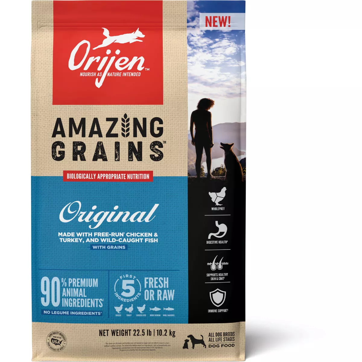 Orijen Amazing Grains Original 22.5 Lb. Adult Dry Dog Food