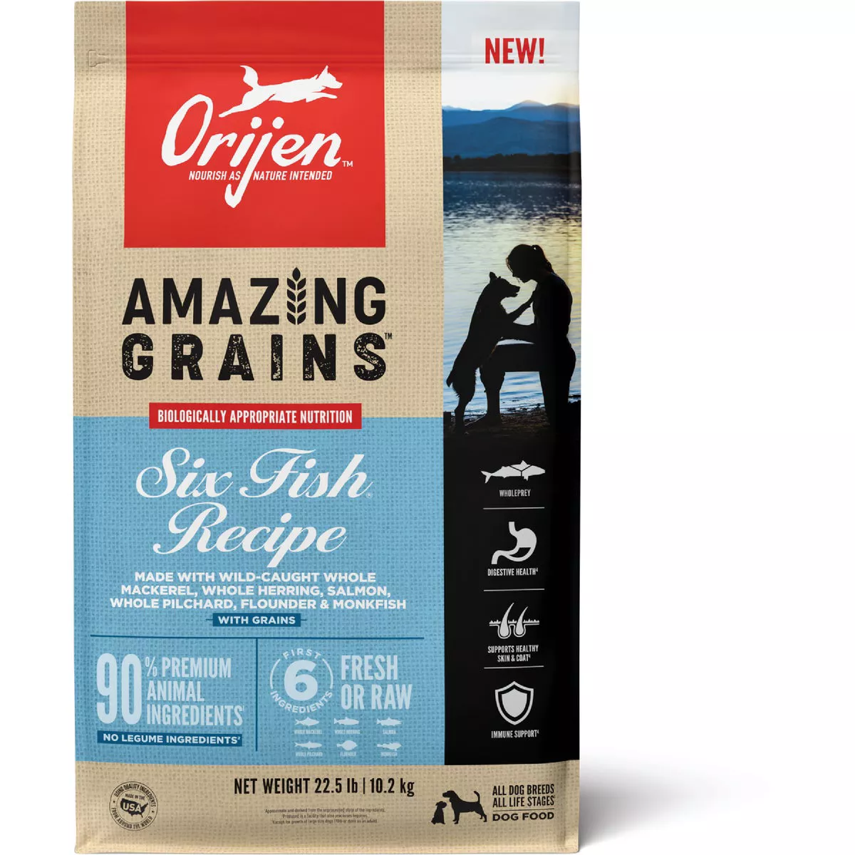 Orijen Amazing Grains Six Fish 22.5 Lb. Adult Dry Dog Food