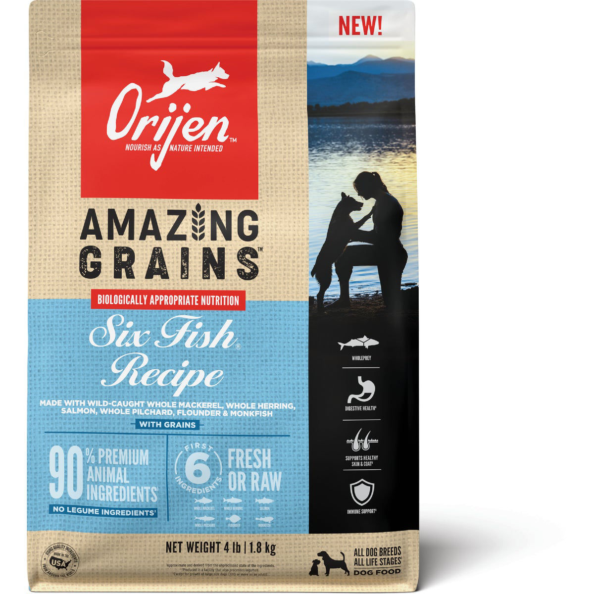 Orijen Amazing Grains Six Fish 4 Lb. Adult Dry Dog Food Do it Best