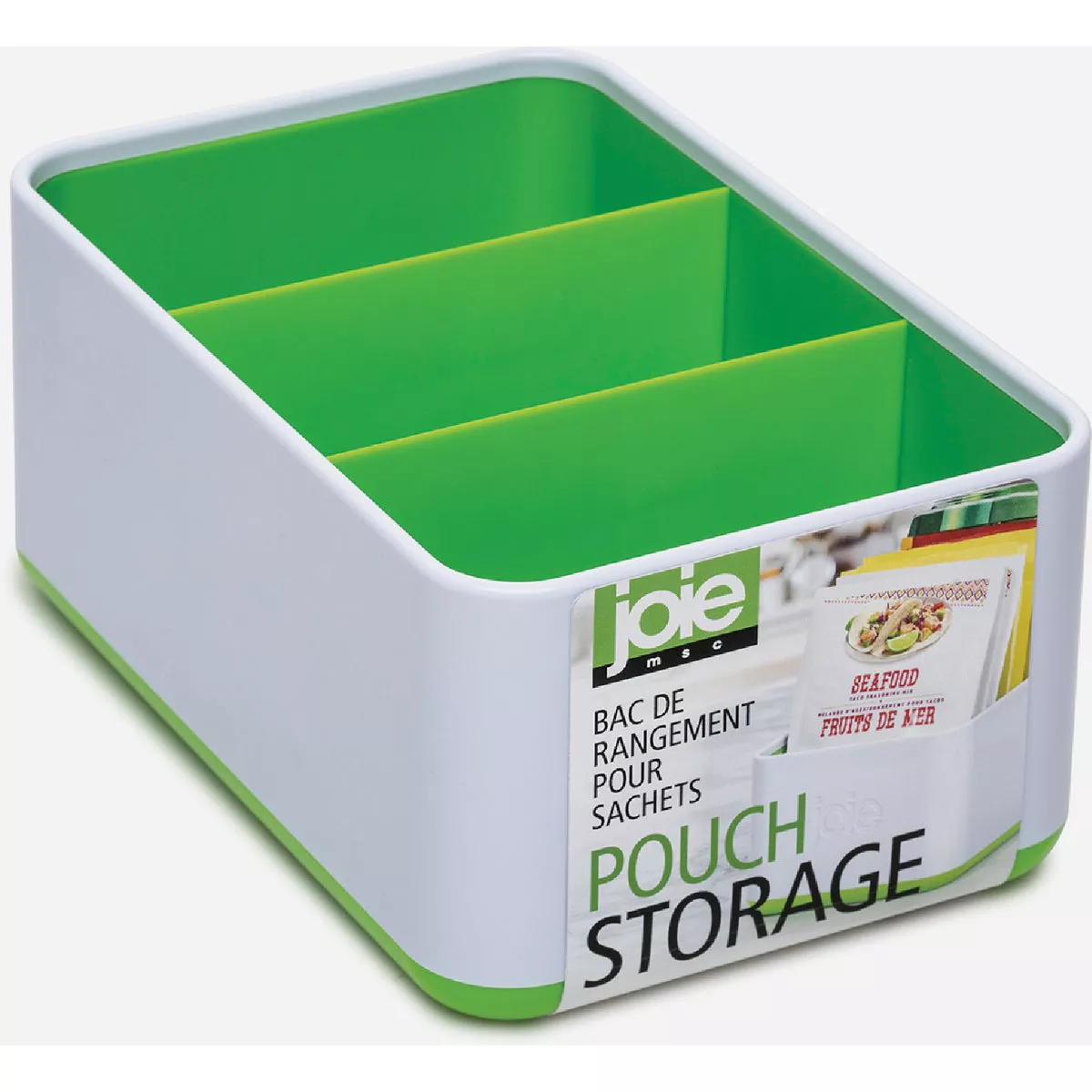 Joie 7.09 In. x 3.15 In. x 4.73 In. Plastic Pouch Storage Tray, White/Green