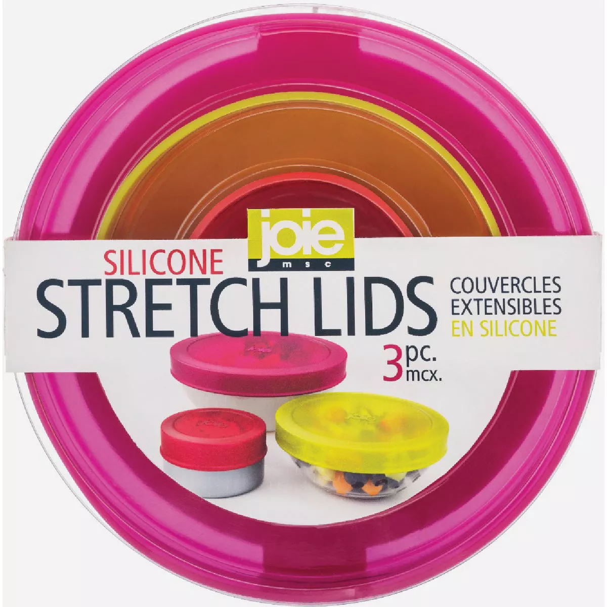 Joie Round Silicone Stretch Lids for Food Storage Containers (3-Pack)