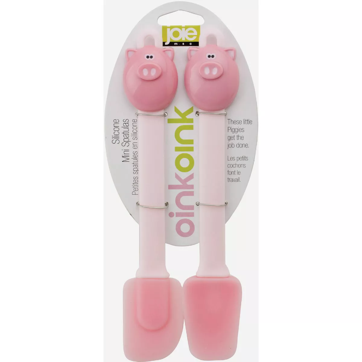 Joie Piggy 7.8 In. Silicone/Plastic Mini Spatula Set(2-Piece)