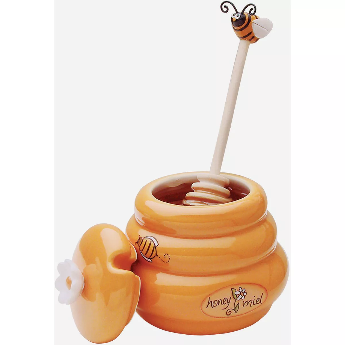 Joie Ceramic 3 In. Mini Honey Pot & Dipper (Display of 7)