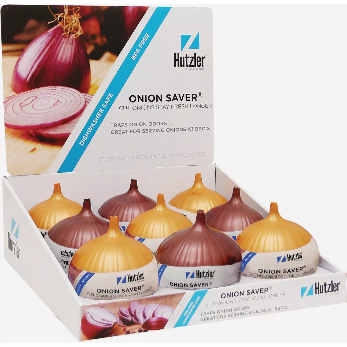 Hutzler 5 In. x 4 In. Plastic Onion Saver (Display of 9)