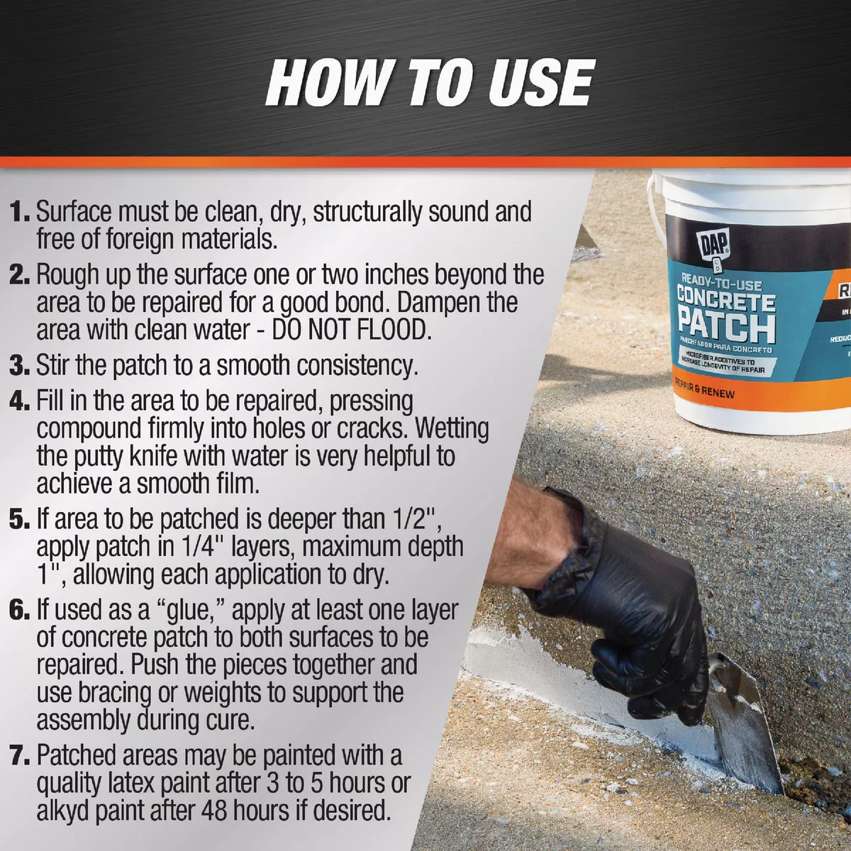 DAP 32 Oz. Ready-to-Use Concrete Patch, Gray- - photo 2