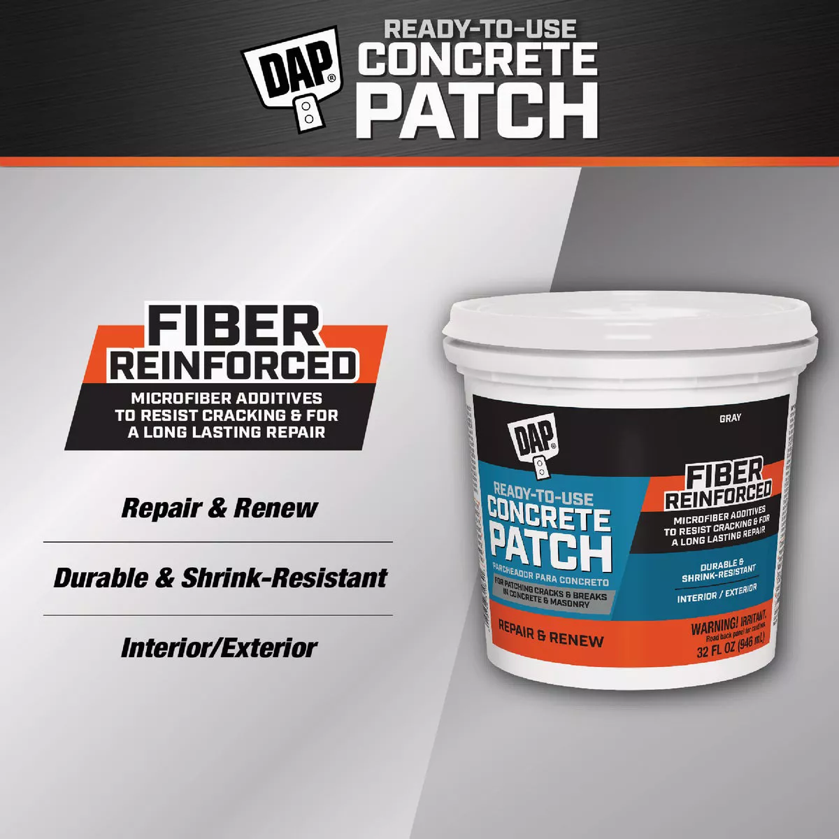 DAP 32 Oz. Ready-to-Use Concrete Patch, Gray- - photo 4