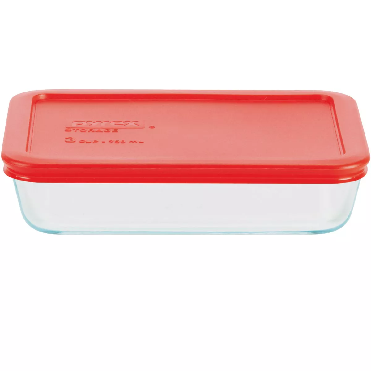 Pyrex 3 Cup Round Glass Food Storage Container with Lid