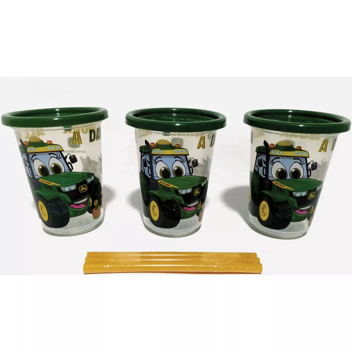 John Deere Kids Take & Toss 10 Oz. Toddler Straw Cups with Lids (3-Pack)-