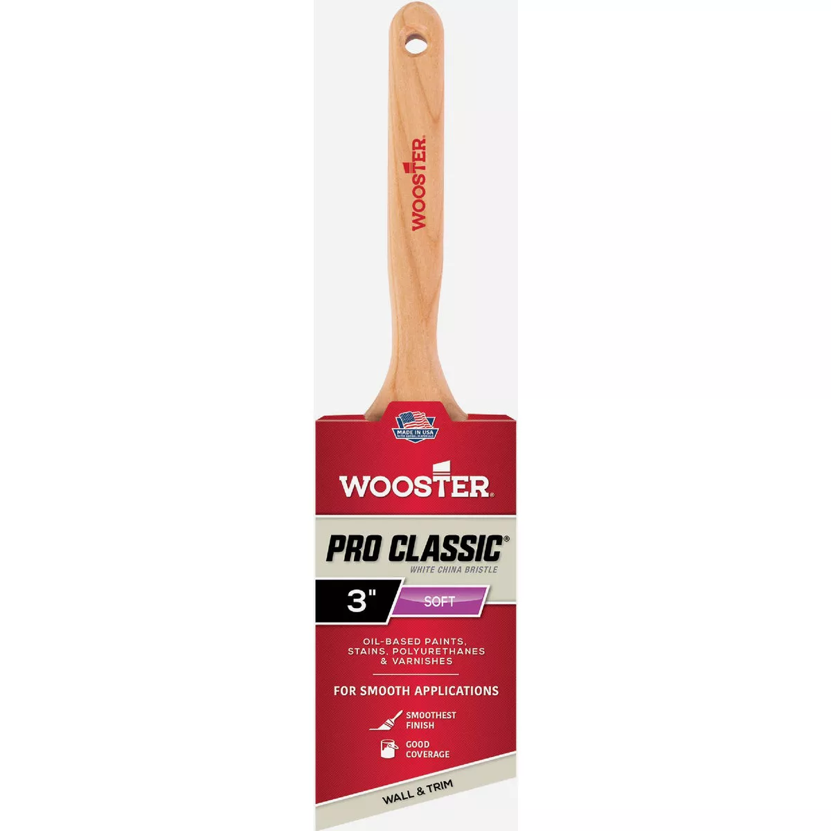 Wooster 3 In. White Bristle Angle Brush