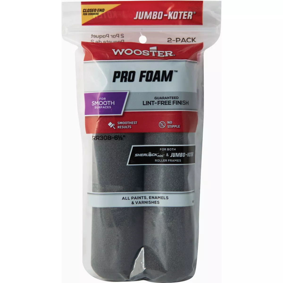 Wooster Jumbo-Koter Pro Foam Paint Roller Cover with C-End (2-Pack)