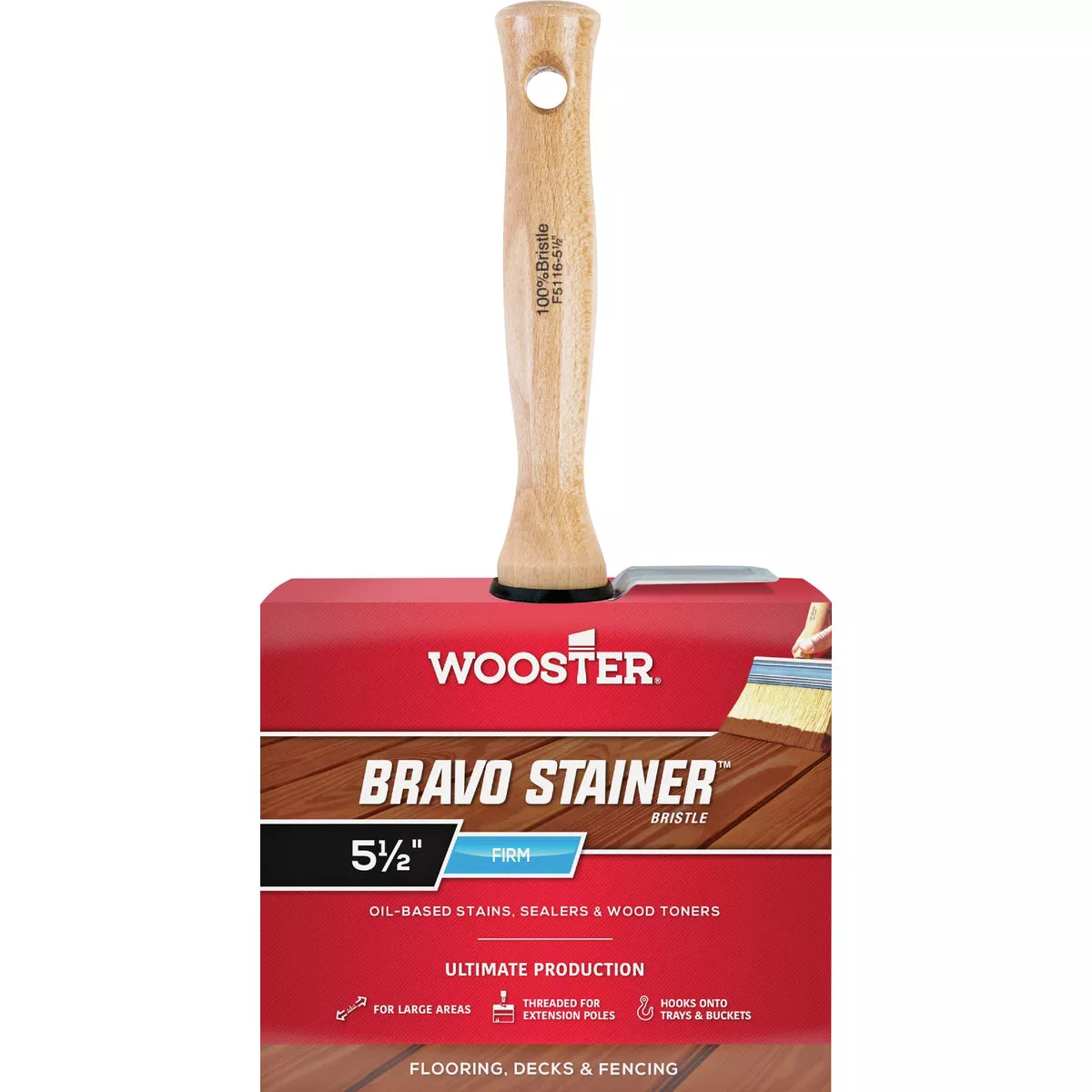 Wooster 5-3/4 In. Bravo Stainer Bristle Brush