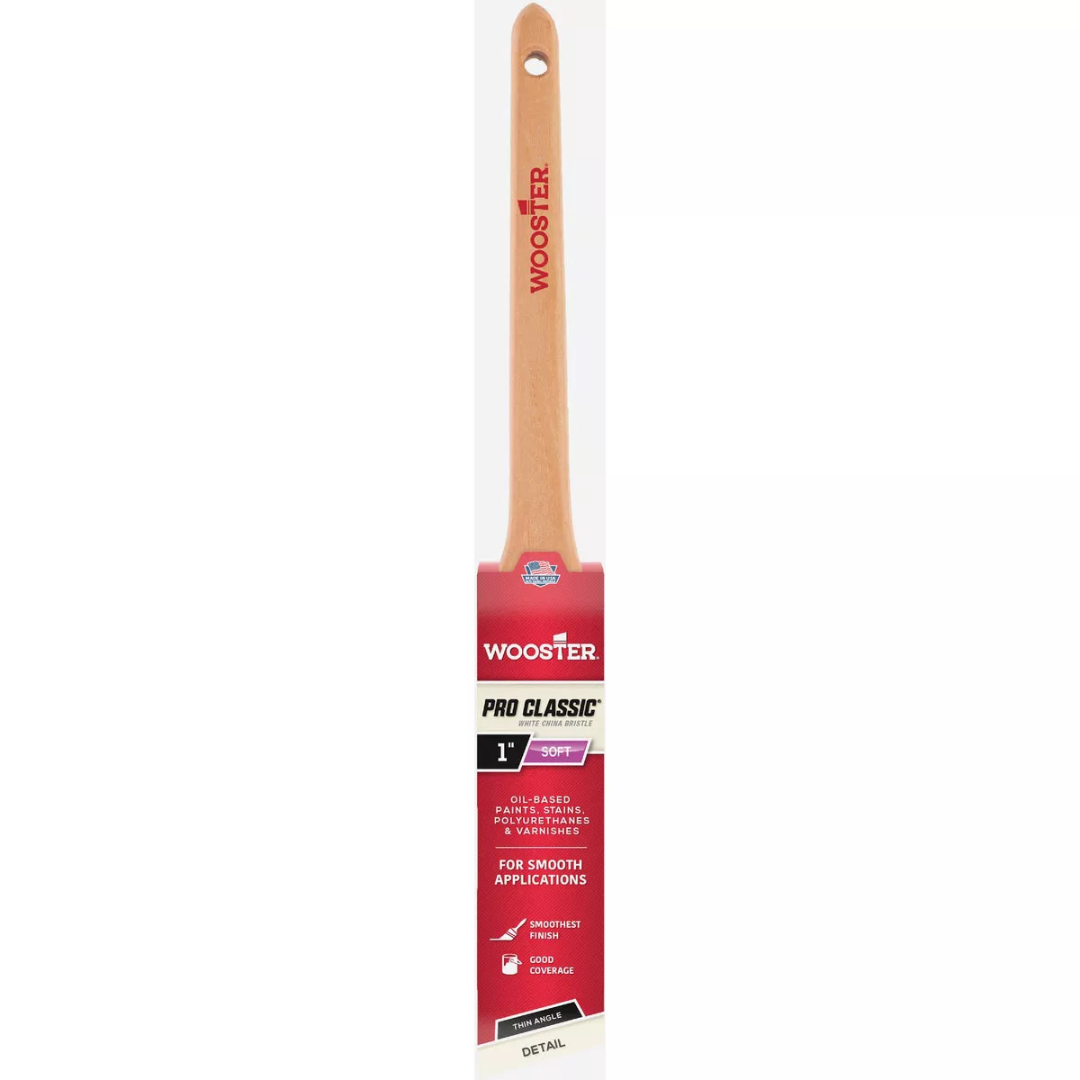 Wooster 1 In. White Bristle Thin Angle Sash Brush