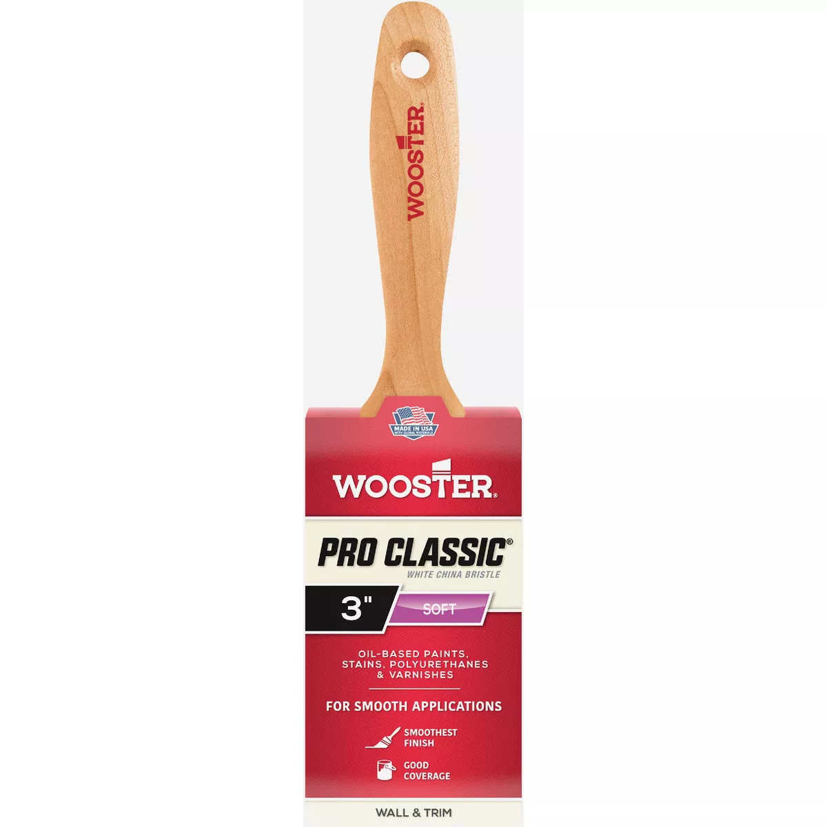 Wooster 3 In. White Bristle Varnish Brush