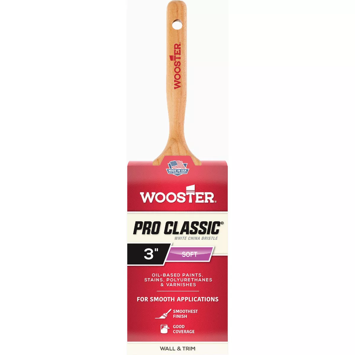 Wooster 3 In. White Bristle Dowell Brush