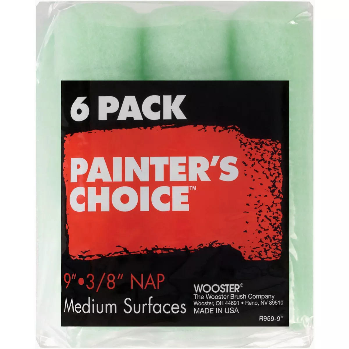 Wooster Painter's Choice 9 In. x 3/8 In. Knit Fabric Roller Cover (6-Pack)-