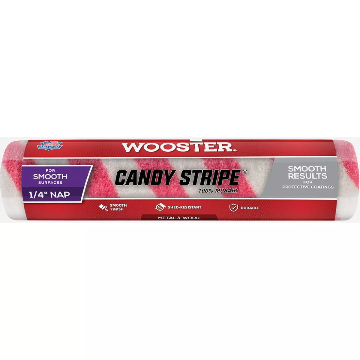 Wooster Candy Stripe 9 In. x 1/4 In. Smooth Woven Fabric Roller Cover - photo 3