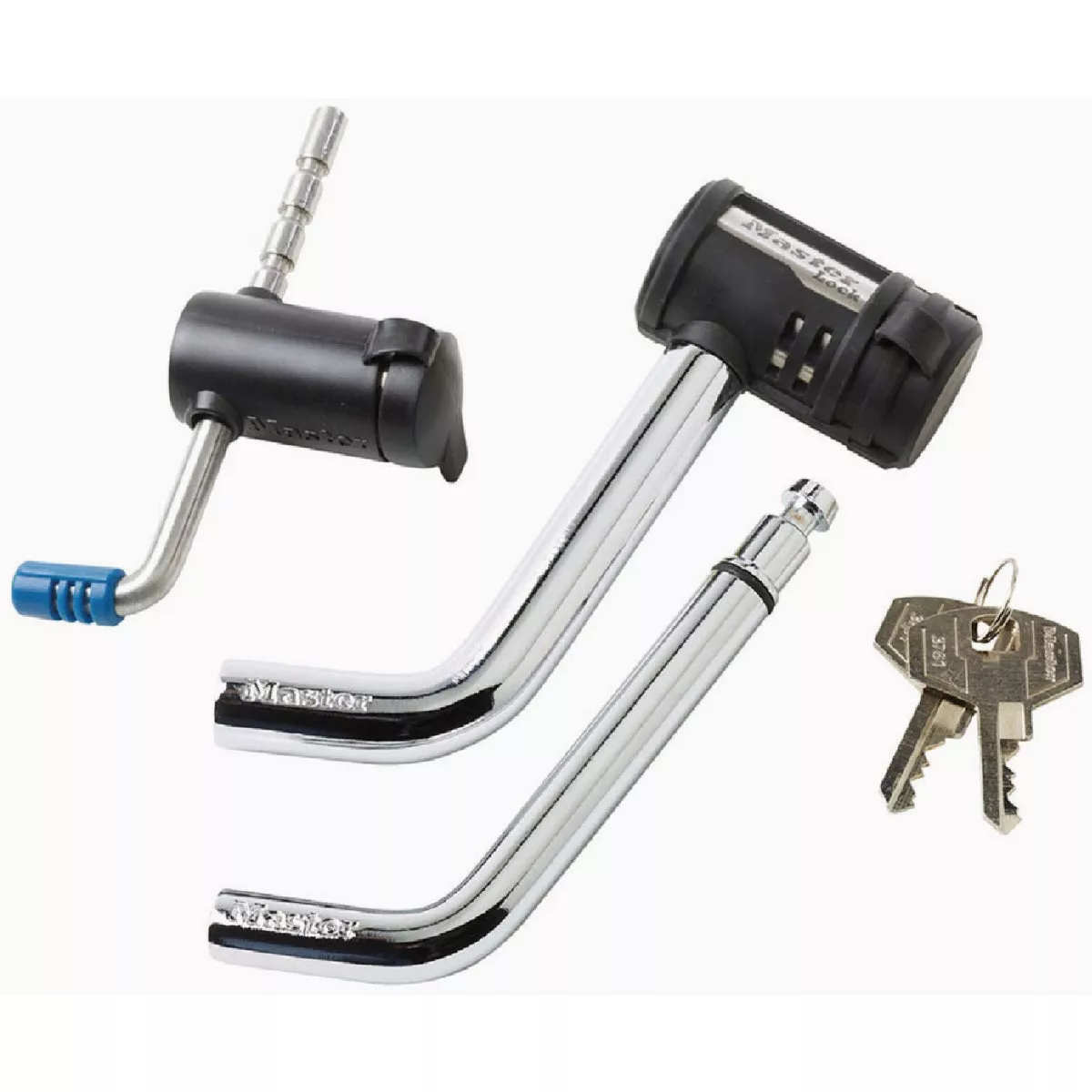 Master Lock 1/2 In. (13mm) and 5/8 In. (16mm) Swivel Head Receiver Lock with Stainless Steel Adjustable Coupler Latch Lock