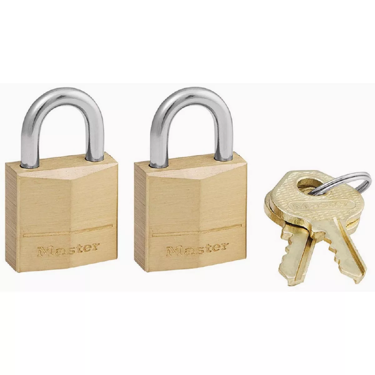Master Lock 3/4 In. (19mm) Wide Solid Brass Body Padlock (2-Pack)