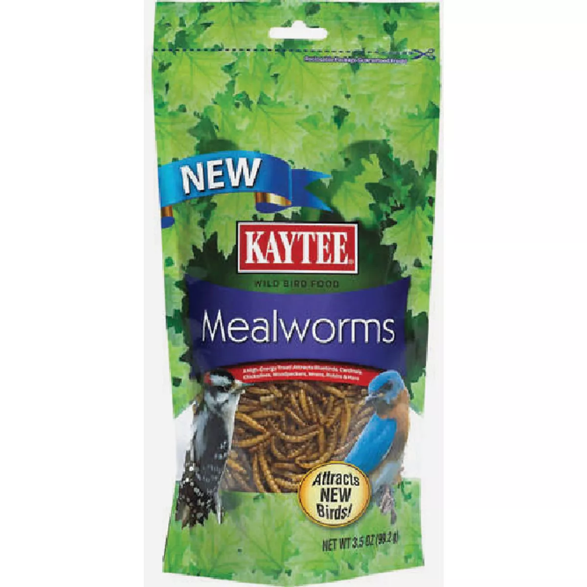 Kaytee 3.5 Oz. Wild Bird Mealworm Resealable Pouch