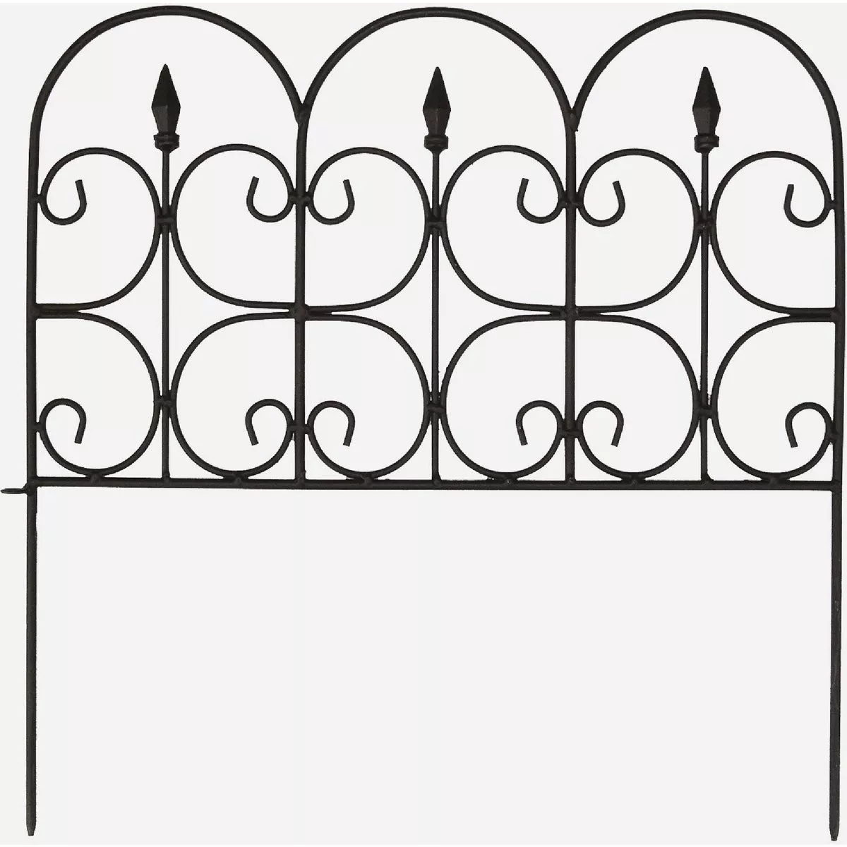 EMSCO 26.5 In. H x 26 Ft. L Black Resin Classic Finial Decorative Border Fence