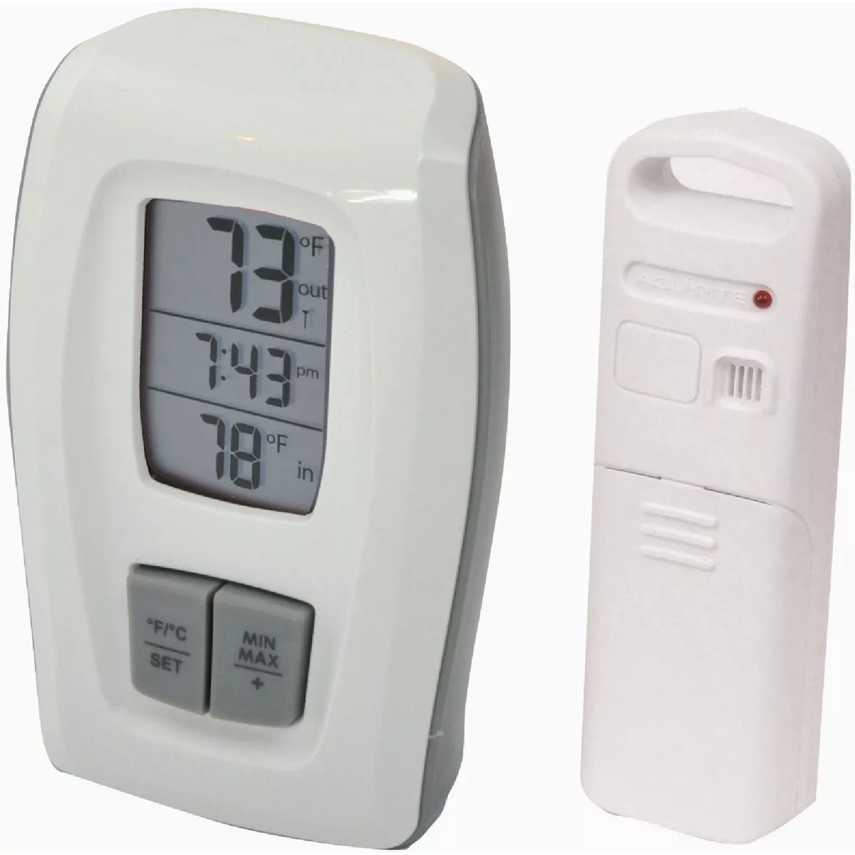 AcuRite Digital Thermometer with Indoor / Outdoor Temperature and Time