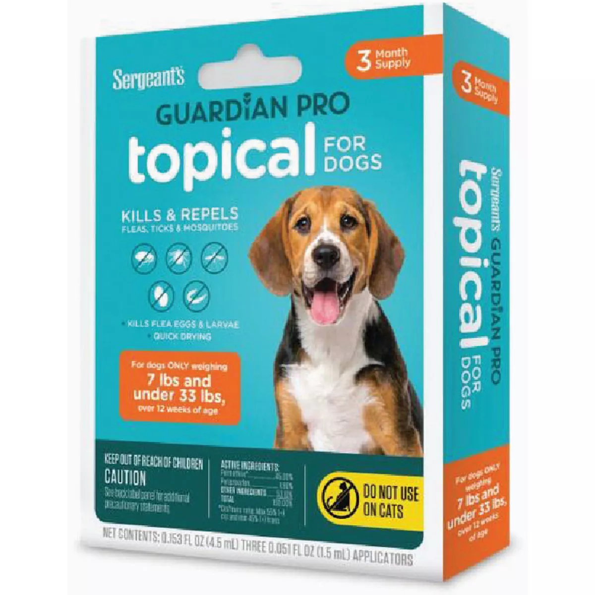 Sergeant's Guardian Pro Flea & Tick Squeeze On Treatment for Dogs Less Than 33 Lb. (3-Count)