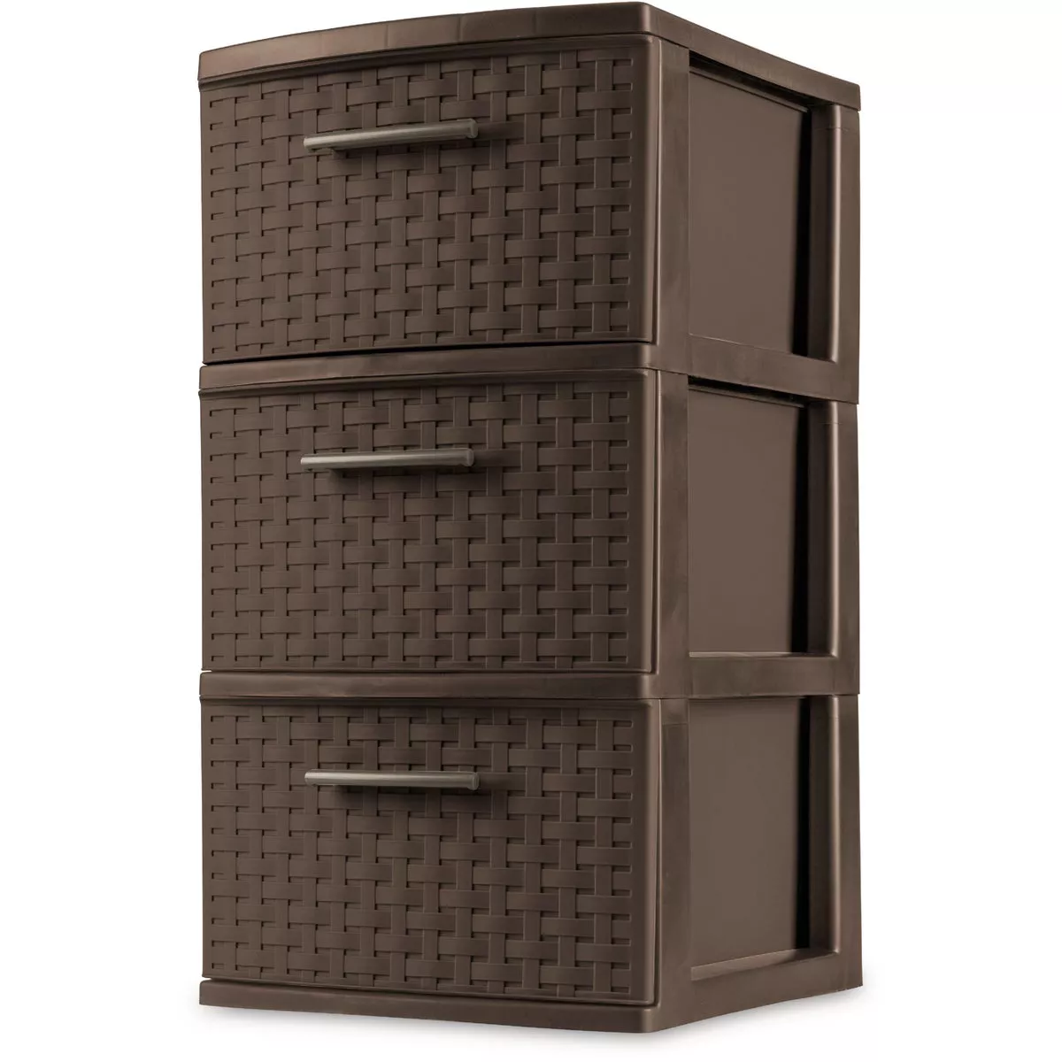 Sterilite Espresso 3 Drawer Weave Storage Cabinet