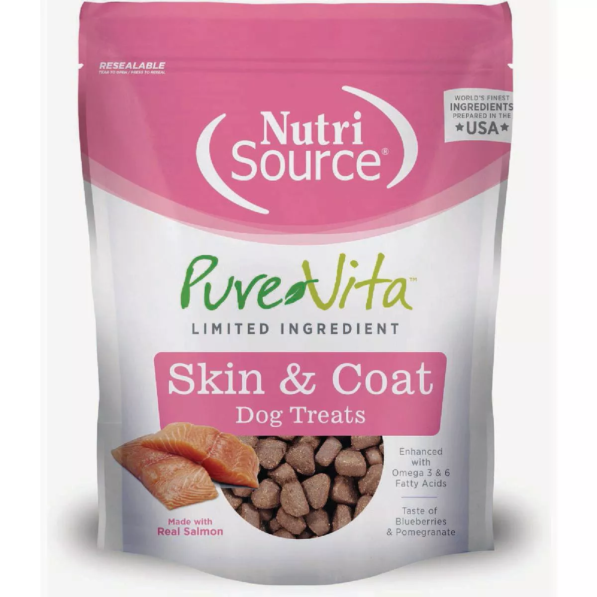 NutriSource Pure Vita Skin & Coat Salmon Flavor Dog Treats, 6 Oz.
