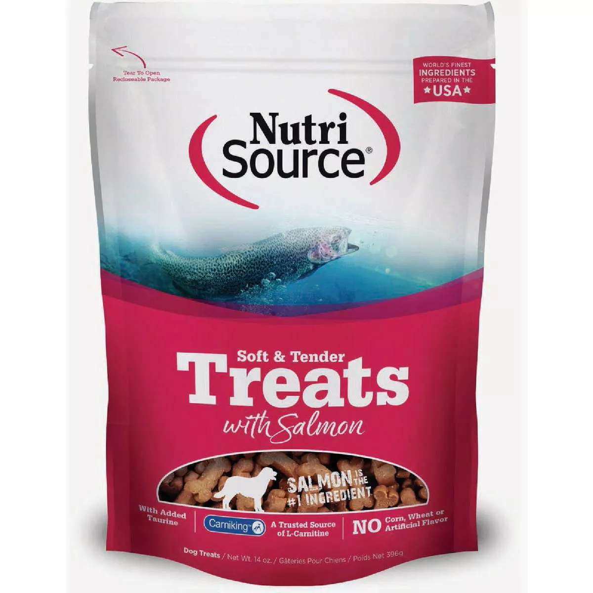 NutriSource Salmon Flavor Soft & Tender Treats, 14 Oz.