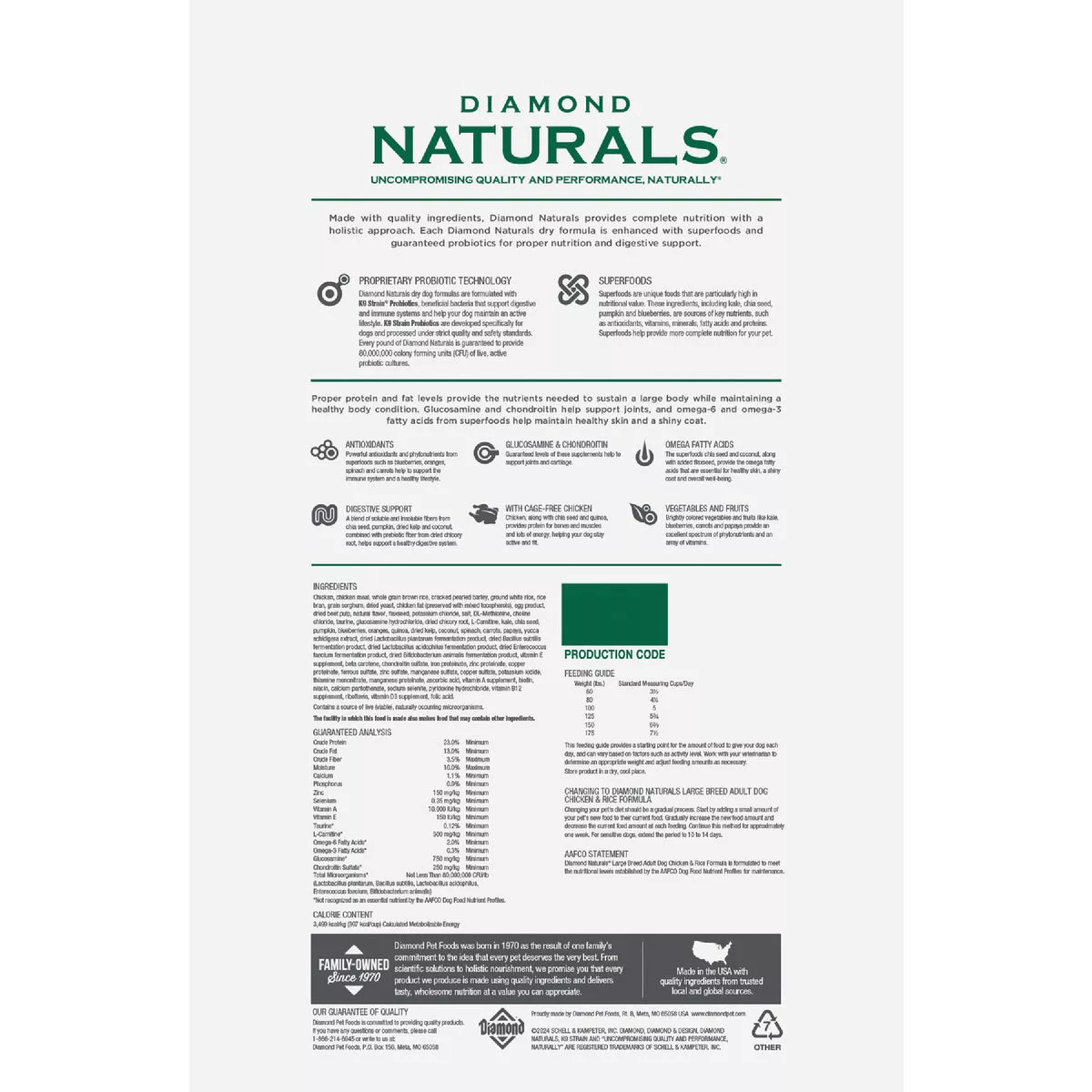 Diamond Naturals 40 Lb. Large Breed Adult Chicken & Rice Formula Dry Dog Food - photo 4