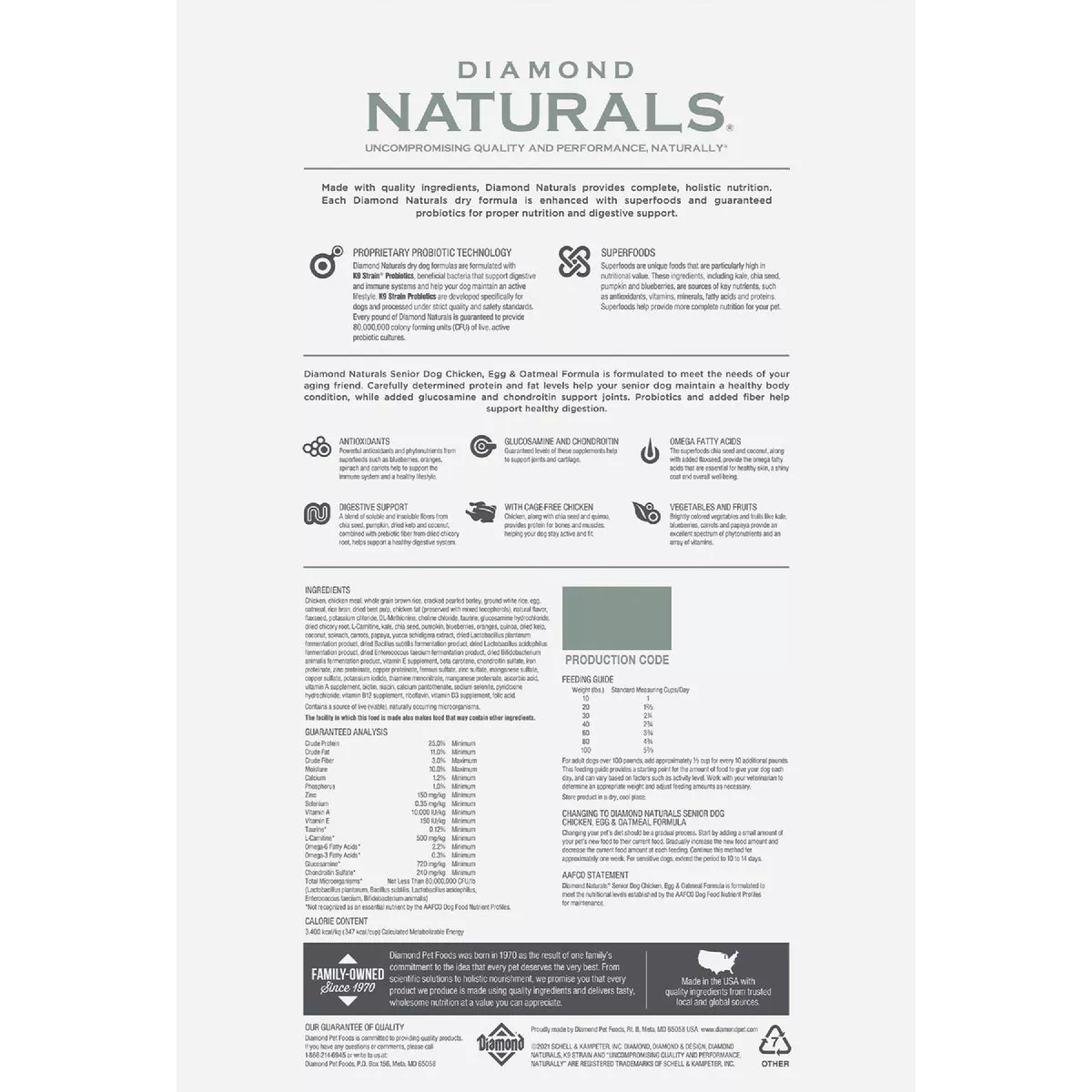 Diamond Naturals 35 Lb. Senior Chicken, Egg & Oatmeal Formula Dry Dog Food - photo 2