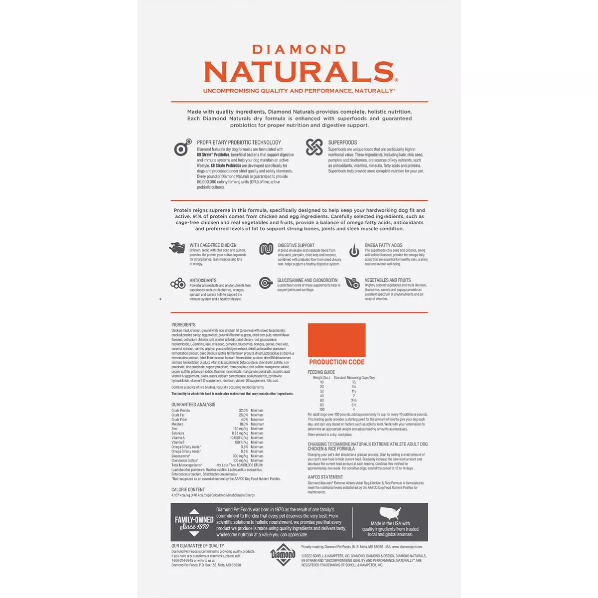 Diamond Naturals 40 Lb. Extreme Athlete Adult Chicken & Rice Formula Dry Dog Food - photo 4