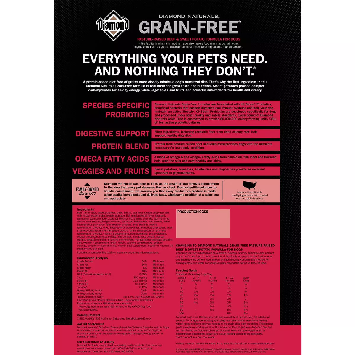 Diamond Naturals Grain-Free 5 Lb. Adult Pasture-Raised Beef & Sweet Potato Formula Dry Dog Food - photo 4
