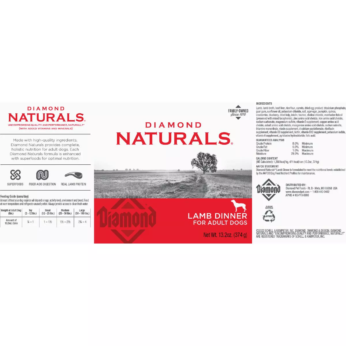 Diamond Naturals 13.2 Oz. Lamb Dinner Adult Dog & Puppy Wet Food - photo 2