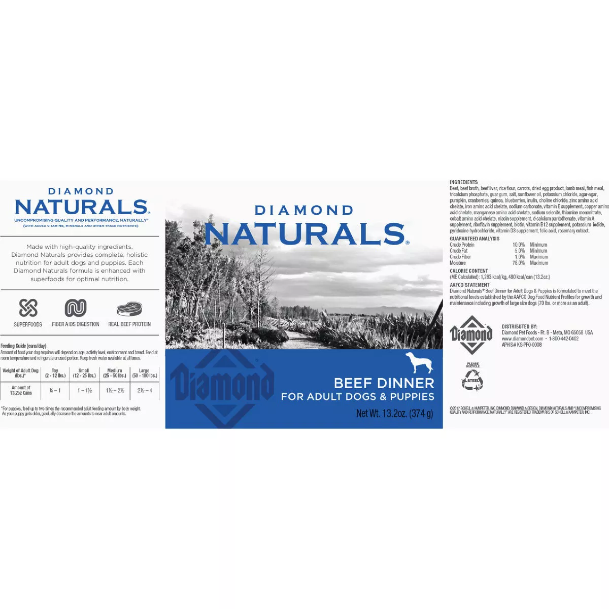 Diamond Naturals 13.2 Oz. Beef Dinner Adult Dog & Puppy Wet Food - photo 3