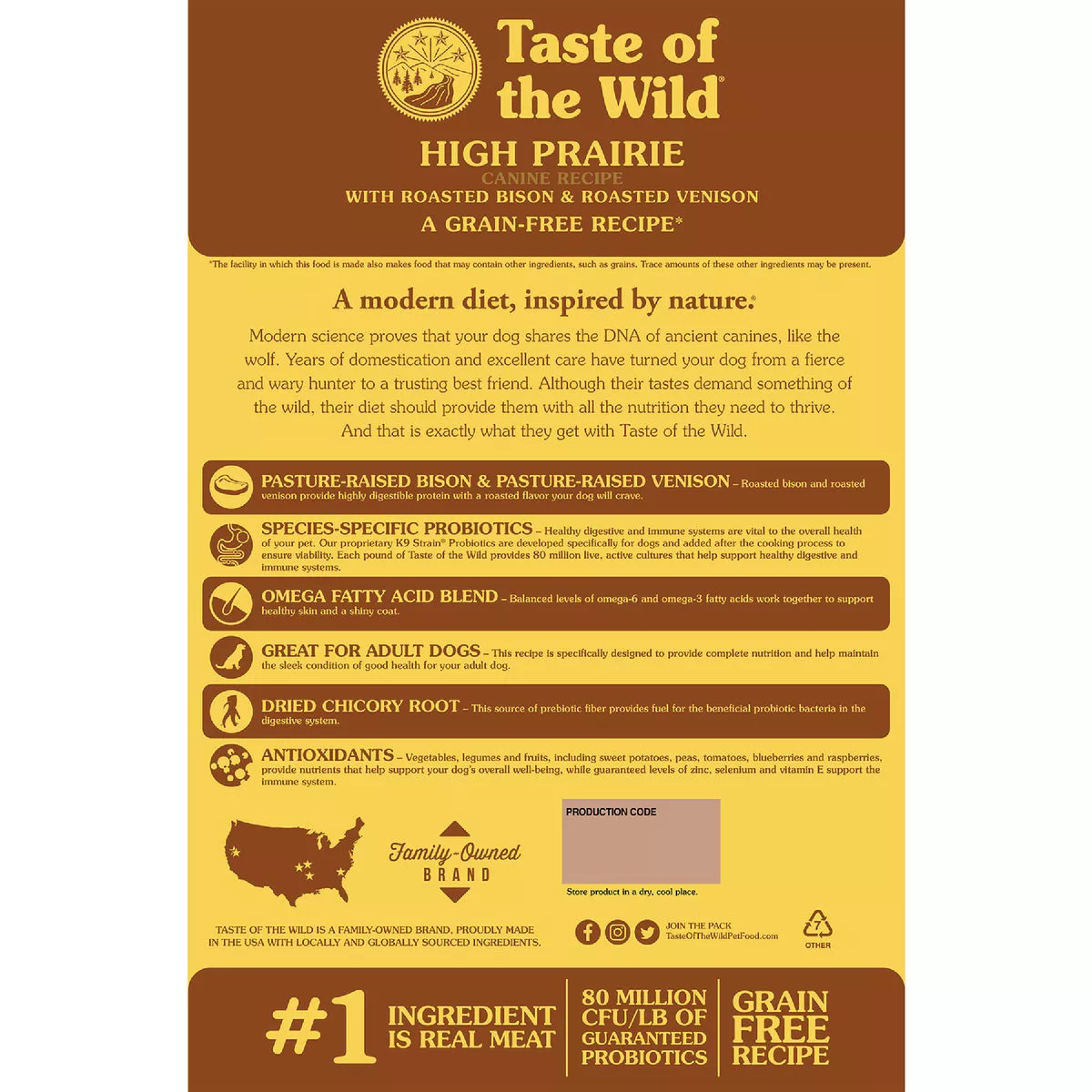 Taste of the Wild 28 Lb. High Prairie Grain-Free Canine Recipe Dry Dog Food with Roasted Bison & Roasted Venison - photo 2