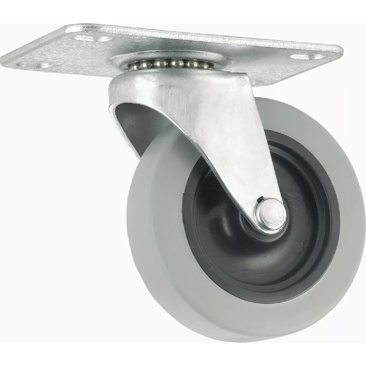 Titan 3 In. Non-Marking TPR Rubber Swivel Plate Caster