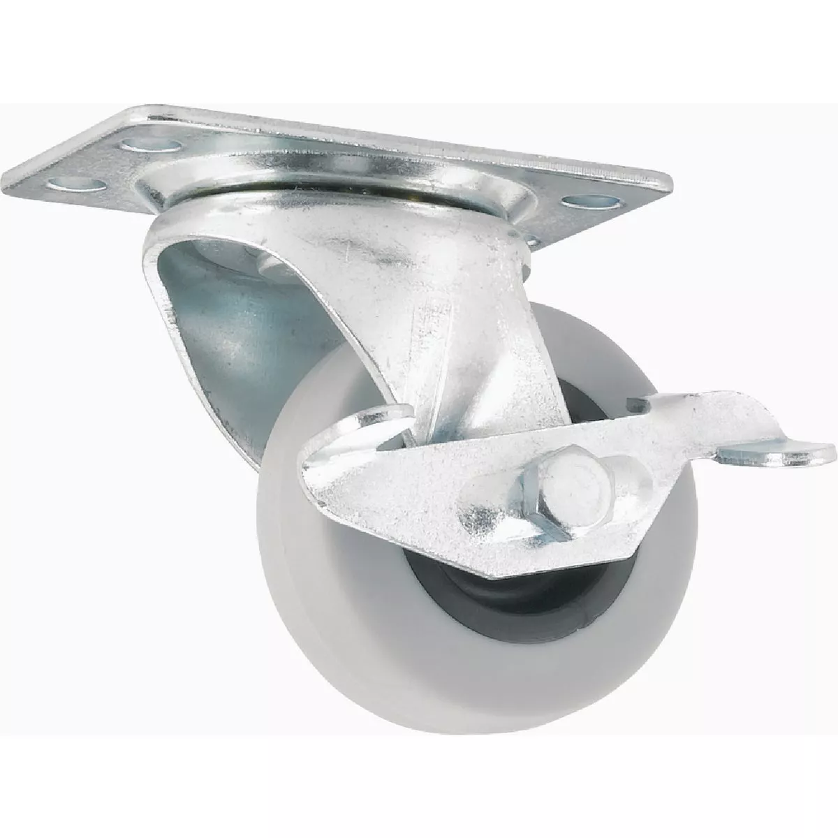 Titan 2 In. Non-Marking TPR Rubber Swivel Plate Caster with Brake